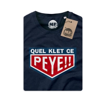 Tshirt kort mouw "Quel klet cet peye!!" blauw-XL men (Peye et meye)