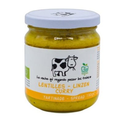 Tartinade lentilles curry bio 190 g (La vache qui regarde passer les trains)