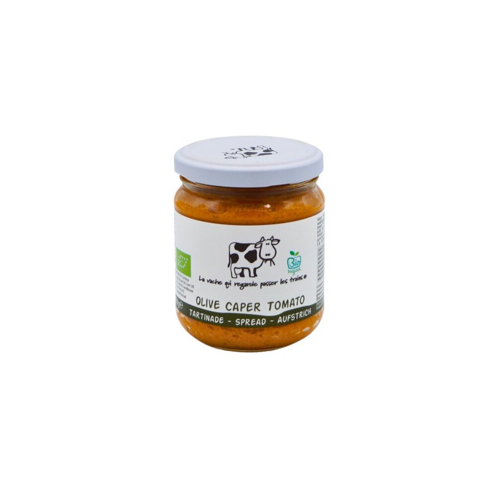 Tartinade aux olives, câpres et tomates bio 190 g (La vache qui regarde passer les trains)