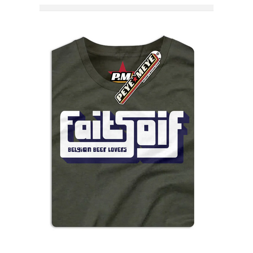 Tshirt kort mouw "Fais soif" Kaki L-men (Peye et meye)