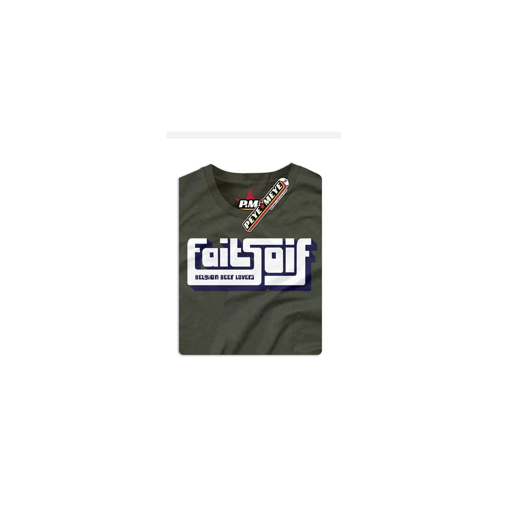 Tshirt kort mouw "Fais soif" Kaki L-men (Peye et meye)