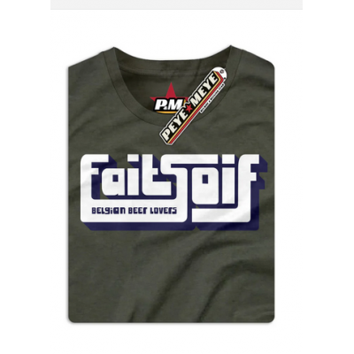 Tshirt kort mouw "Fais soif" Kaki L-men (Peye et meye)