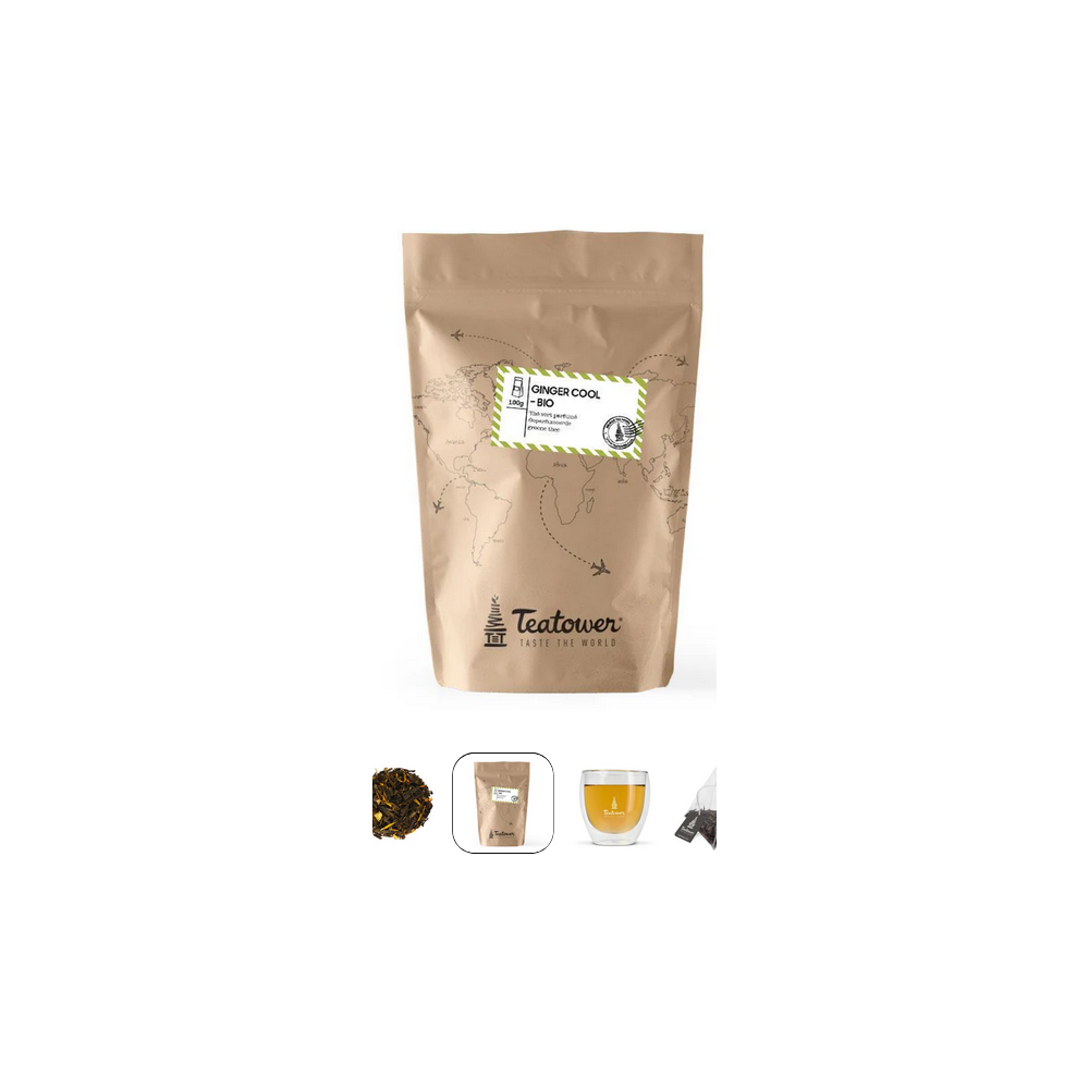 Thé vert parfumé gingembre citron - Ginger Cool 40 g -20 infusettes (TeaTower)