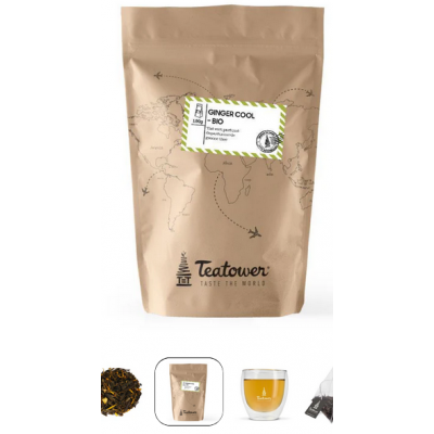 Thé vert parfumé gingembre citron - Ginger Cool 40 g -20 infusettes (TeaTower)