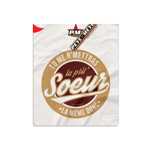 Tshirt kort mouw "Tu m'rettras la Ptit' Soeur" ecru-XL (Peye et meye)