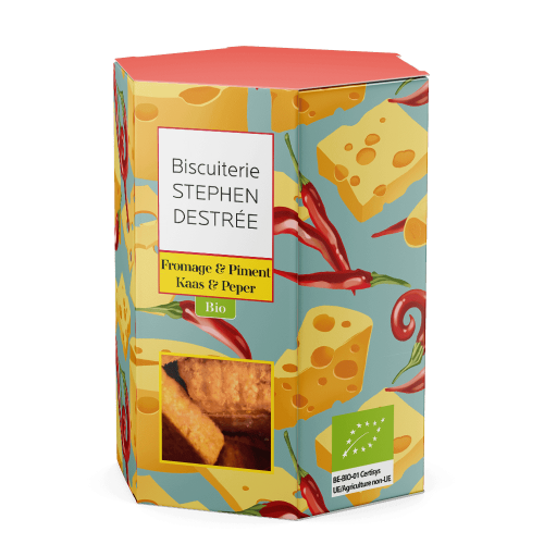 Fromage et piment - biscuit apéro bio 100 g (Biscuiterie Destrée)